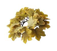 Maple Candle Wreaths - Fall-Themed Candle Garland Ring, Creativee Thanksgiving Day Ornament, Artistic Autumn Table Display, Uniquee Handmade Candlee Decor | Long-Tail Decorative Accent, Placement