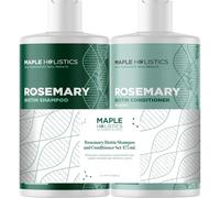 Maple Holistics Set Di Shampoo E Balsamo Di Rosmarino E Biotina - Set Di Shampoo E Balsamo Vegano Senza Solfato Complesso Di Crescita Dei Capelli Con Olio Essenziale Di Rosmarino Volumi