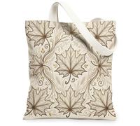 Maple Leaf Canvas Tote Bag per le donne, Autunno Elegante Floreale Vortici Autunno Marrone Lavabile Riutilizzabile di Tutti i giorni Tote Bags Idee fo, Marrone, 13x15 Inch