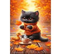 Maple Leaf Cat Cafe - Puzzle 60 Pezzi - puzzle Fai da te, Intrattenimento Creativo, Puzzles Classico Arte,Regalo per Adulti dai 14 anni 40 x 28 cm