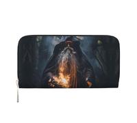 Maple Leaf in the Sun Pochette in pelle portafogli con cerniera e porta carte sono perfetti per i viaggi o l'uso quotidiano, Mago, Taglia unica