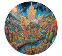 Maple Leaf Puzzle Decompressione Intellettuale 1000 Pezzi The World in Leaves Puzzle Decorazione Per La Casa Per Adulti Ragazzi Bambini 1000pcs (67.5x67.5cm)