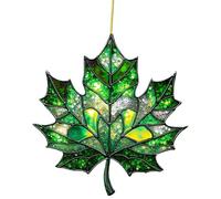 Maple Leaf Suncatcher, ciondolo artigianale a parete estetico, 10x10 cm, decorazione per finestra di color acrilico, foglie di acero ornamenti caduti, riflette la luce, per il Ringraziamento aut