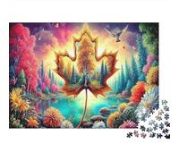 Maple Leaf World 1000 Pezzi Set Puzzle Albero Fantasy Relax Sollievo Stress Pezzi Cartone Riciclato Decorazione Pareti Regali Miglior Regalo per Appassionati Puzzle