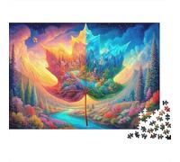 Maple Leaf World Puzzle 1000 Pezzi Paesaggio invernale e autunnale diviso, regalo per amanti, gioco stimolante, divertente per famiglie