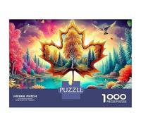 Maple Leaf World Set Puzzle in Cartone Robusto Da 1000 Pezzi, Autumn Forest, Gioco Di Società Divertente E Stimolante, Relax Mentale, Intrattenimento Collettivo 52x38cm/1000pcs