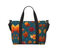 Maple Leaves at Night - Borsa da viaggio con stampa di foglie d'acero, borsa a tracolla per weekend e viaggi d'affari, leggera