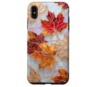 Maple Leaves Autunno Estetica Stained Glass Pattern Custodia per iPhone XS Max