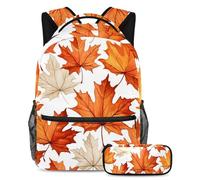 Maple Leaves Stay Organized and Trendy, zaino con astuccio, ideale per studenti di tutte le età, Multicolore#02, B:29.4x20x40cm P:19x7.5x3.8cm, Zaini Daypack