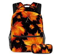 Maple Leaves Stay Organized and Trendy, zaino con astuccio, ideale per studenti di tutte le età, Multicolore#06, B:29.4x20x40cm P:19x7.5x3.8cm, Zaini Daypack