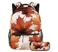 Maple Leaves Stay Organized and Trendy, zaino con astuccio, ideale per studenti di tutte le età, Multicolore#03, B:29.4x20x40cm P:19x7.5x3.8cm, Zaini Daypack