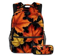 Maple Leaves Stay Organized and Trendy, zaino con astuccio, ideale per studenti di tutte le età, Multicolore#01, B:29.4x20x40cm P:19x7.5x3.8cm, Zaini Daypack