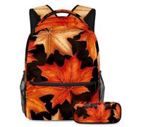 Maple Leaves Stay Organized and Trendy, zaino con astuccio, ideale per studenti di tutte le età, Multicolore#04, B:29.4x20x40cm P:19x7.5x3.8cm, Zaini Daypack