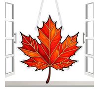 Maple Leaves Suncatcher - 7,36 x 7,87 Inches Fall Leaves, Acrylic Maple Leaf | 2D Acrylic Fall Winter Thanksgiving Decoration Pendant - Falls Leaf Decorations Window Wall Ornament | Falls Winter