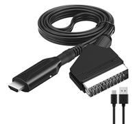 Maple Plentiful Cavo audio da scart a HDMI, maschio Full HD 720p/1080p, con cavo HDMI e alimentazione USB, per Hdtv Stb Vhs Xbox Ps3 Sky DVD Blu-Ray Usw, nero