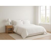 Maple Threads Copripiumino in cotone, coppia di federe Oxford/casalinga 200 fili, bianco, biancheria da letto di lusso, disponibile per letto singolo, matrimoniale e king size (matrimoniale)