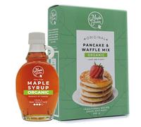 MapleFarm - Sciroppo d'acero BIOLOGICO 189 ml e preparato per pancake BIOLOGICO 500 g. Set da 2 pezzi.