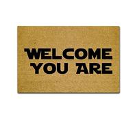 Maplehome zerbino indoor antiscivolo ingresso tappetino tappetino di gomma divertente zerbino esterno in tessuto non tessuto top gomma posteriore 39,9 x 59,9 cm, Gomma, Welcome You Are, 15.7x23.6 inch