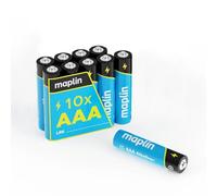 Maplin 10 batterie alcaline AAA LR03 da 1,5 V (tripla A), durata di 10 anni, alte prestazioni