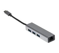 Maplin Adattatore Hub USB C, 4 in 1 con 3 porte USB-A 3.0 e Gigaport RJ45 per MacBook Air, MacBook Pro, Dell XPS, Lenovo ThinkPad e altri