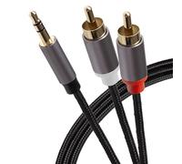 Maplin Pro - Cavo da jack stereo 3,5 mm a 2 poli RCA Phono a 3 poli, senza grovigli, 5 m, colore: Nero