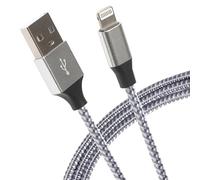 Maplin Pro - Cavo intrecciato da Lightning a USB-A 2.0, 1 m, colore: Argento