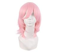 MapofBeauty 14 Pollic/35 cm Corto Cosplay Costume Anime Parrucche Wolf Tail Sintetico Capelli Party Parrucche (Leggero Rosa Bianco)