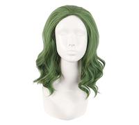 MapofBeauty 14 Pollic Moda Sintetico Riccio Parrucche,Pine Verde/Erba Verde | 35 cm,Cosplay Costume