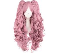 MapofBeauty 28"/70cm Lungo Ricci Donna Intrecciato Parrucche (Rouge Rosa)