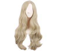 MapofBeauty 28 Pollice/70 cm Cosplay Lungo Ondato Curly Fibra sintetica Braccialetti laterali Anime Moda Party Parrucca Capelli (Biondo)
