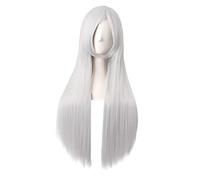 MapofBeauty 32 Pollic/80cm Lungo Dritto Anime Costume Cosplay Festa Parrucca (Argento)