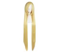 MapofBeauty 39 Pollic Lungo Dritto Cosplay Costume Moda Festa Parrucche,Oro | 100 cm