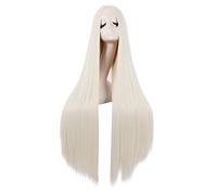 MapofBeauty 40 Pollic/100 cm Naturale Morbido Dritto Lungo Cosplay Costume Anime Parrucca (Platino Biondo)