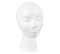 MapofBeauty Styrofoam parrucca Mannequin Testa Female Display Hats Capelli Glasses Halloween DIY Foam Stand (Bianco)