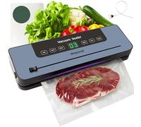 Mapouji | Macchina per sottovuoto con sottovuoto, sottovuoto per alimenti - Set con sacchetto, vetro, sigillante professionale, fresco food, sacchetti sottovuoto, contro gli sprechi alimentari - 50