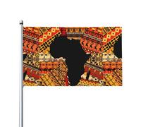 Mappa africana Storia nera Bandiera afro africana 3x5 piedi - Include 1 bandiera (asta inclusa) Decorazione giardino