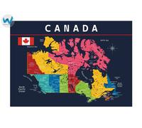 Mappa Canada 2023 Poster Province e Territori Wall Art 12X16/16X20/18X24/24X36