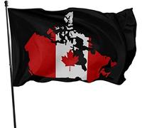 Mappa canadese con bandiera del Canada 3x5 Ft stampa su un lato Striscione bandiera della famiglia di benvenuto