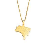 Mappa Ciondolo Collane Mappa Del Brasile Con Il Nome Della Città Collane Con Ciondolo Mappe Del Brasile Donna Uomo Gioielli Hip Hop Regali Di Festa 45 Cm O 17,7 Pollici