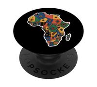 Mappa Colorata Africa Paesi Continente Geografia PopSockets PopGrip Adesivo