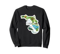 Mappa Colorata della Florida per Amanti dei Viaggi Felpa