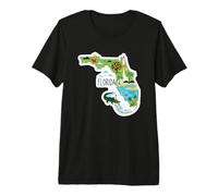 Mappa Colorata della Florida per Amanti dei Viaggi Maglietta Premium