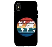 Mappa Colorata Della Terra Paesi Continente Geografia Mappa Custodia per iPhone X/XS