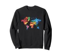 Mappa Colorata Della Terra Paesi Continente Geografia Mappa Felpa