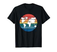 Mappa Colorata Della Terra Paesi Continente Geografia Mappa Maglietta