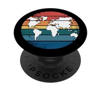 Mappa Colorata Della Terra Paesi Continente Geografia Mappa PopSockets PopGrip Adesivo