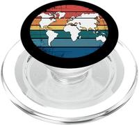 Mappa Colorata Della Terra Paesi Continente Geografia Mappa PopSockets PopGrip per MagSafe