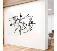 Mappa creativa nera della bussola auto adesivo da parete per ufficio aula per studiare decorazione per bambini stanza