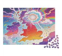 Mappa cromatica del caos meteorologico britannico Puzzle in Legno Impermeabile DIY Puzzles Da 1000 Pezzi Regali Per Adulti Divertenti Per Decorazioni Domestiche