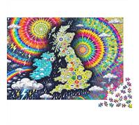 Mappa cromatica del caos meteorologico britannico Puzzle in Legno Impermeabile Puzzles Da 1000 Pezzi Regali Per Adulti Divertenti Giochi Di Impegnativi